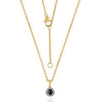 Blauwe Saffier met diamant Hanger model P011743